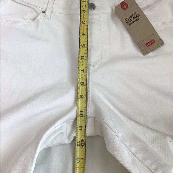 Levi’s White Classic Mid Rise Skinny Jeans New Size 32 - Picture 7 of 9
